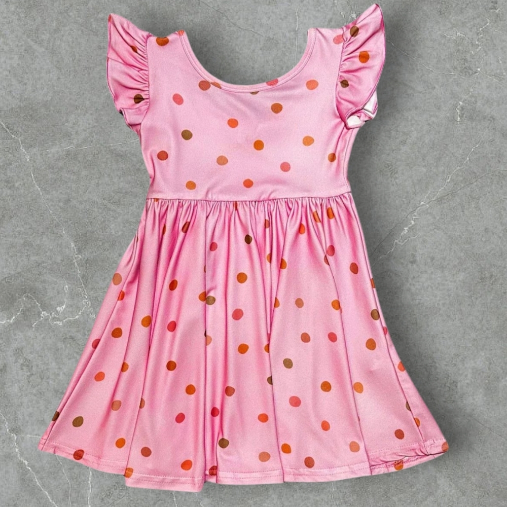 Dot Dot Smile Bubblegum Dot Empire Dress Girls Size 2T Toddler Pink Polka Dots